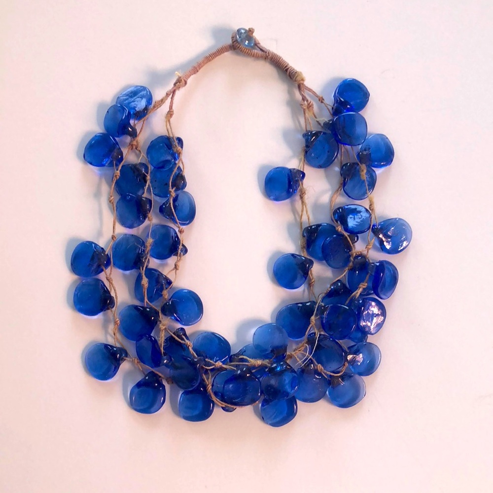 Handmade Blue Glass Necklace
